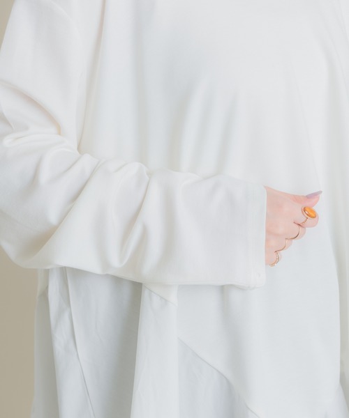 Libra Cue（リブラ キュー）の「Libra 切り替えフレアカットソー（Tシャツ/カットソー・レディース・ブラック/ホワイト・FREE）」の13枚目の写真