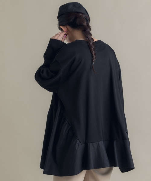 Libra Cue（リブラ キュー）の「Libra 切り替えフレアカットソー（Tシャツ/カットソー・レディース・ブラック/ホワイト・FREE）」の4枚目の写真