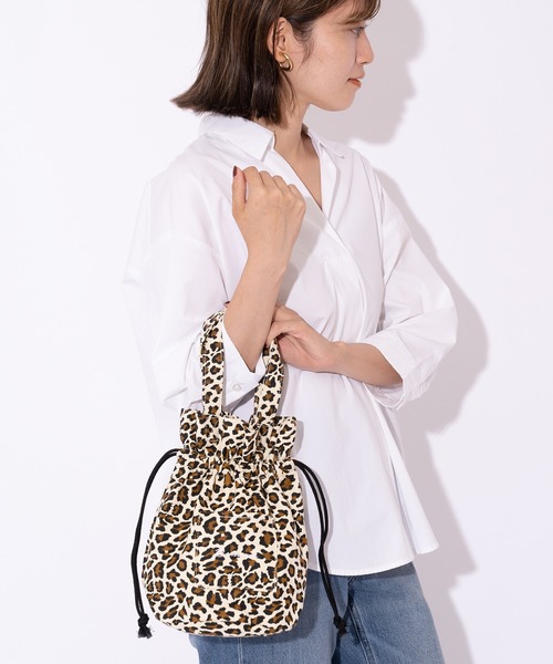 DEVICE（デバイス）の「Rename ハンプ 巾着 ハンドバッグ（ショルダーバッグ・レディース・ブルー系その他/ブラック/レオパード/ナチュラル・FREE）」の4枚目の写真