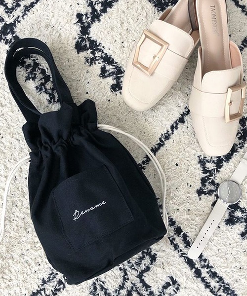 DEVICE（デバイス）の「Rename ハンプ 巾着 ハンドバッグ（ショルダーバッグ・レディース・ブルー系その他/ブラック/レオパード/ナチュラル・FREE）」の2枚目の写真