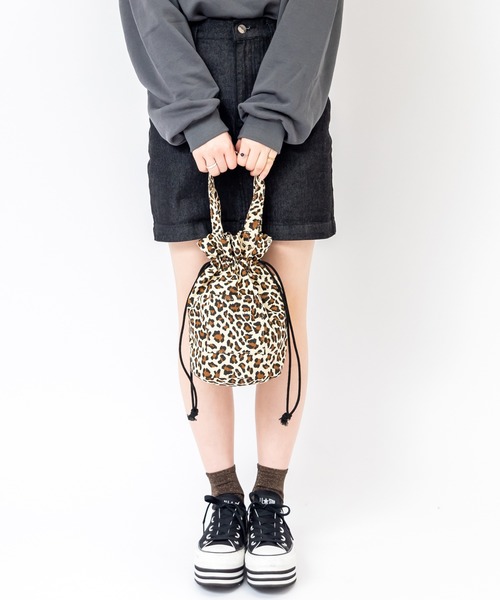 DEVICE（デバイス）の「Rename ハンプ 巾着 ハンドバッグ（ショルダーバッグ・レディース・ブルー系その他/ブラック/レオパード/ナチュラル・FREE）」の11枚目の写真