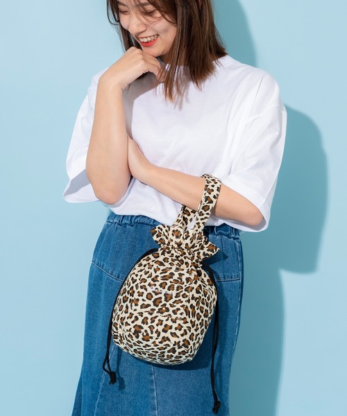 DEVICE（デバイス）の「Rename ハンプ 巾着 ハンドバッグ（ショルダーバッグ・レディース・ブルー系その他/ブラック/レオパード/ナチュラル・FREE）」の21枚目の写真