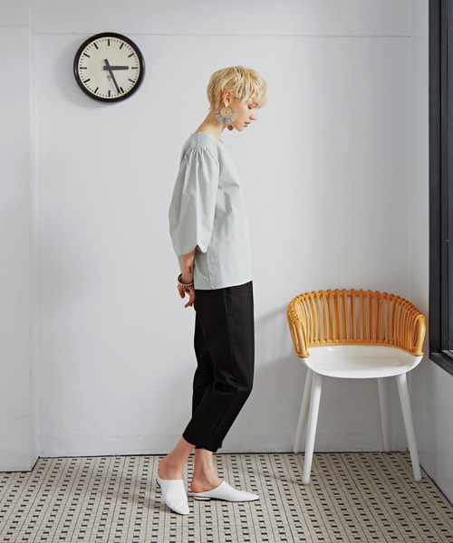 Libra Cue（リブラ キュー）の「Libra リラックスパンツ（チノパンツ・レディース・ブラック/ベージュ/カーキ・FREE）」の6枚目の写真