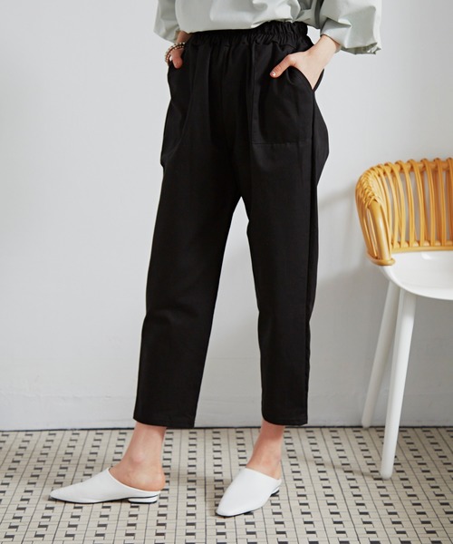 Libra Cue（リブラ キュー）の「Libra リラックスパンツ（チノパンツ・レディース・ブラック/ベージュ/カーキ・FREE）」の8枚目の写真