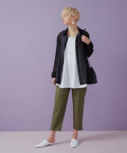 Libra Cue（リブラ キュー）の「Libra リラックスパンツ（チノパンツ・レディース・ブラック/ベージュ/カーキ・FREE）」の22枚目の写真