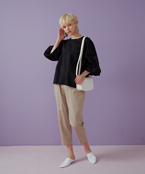 Libra Cue（リブラ キュー）の「Libra リラックスパンツ（チノパンツ・レディース・ブラック/ベージュ/カーキ・FREE）」の13枚目の写真