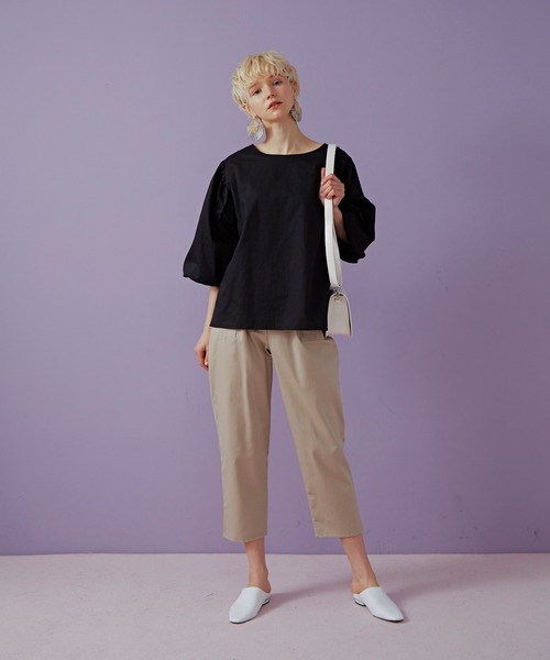 Libra Cue（リブラ キュー）の「Libra リラックスパンツ（チノパンツ・レディース・ブラック/ベージュ/カーキ・FREE）」の14枚目の写真