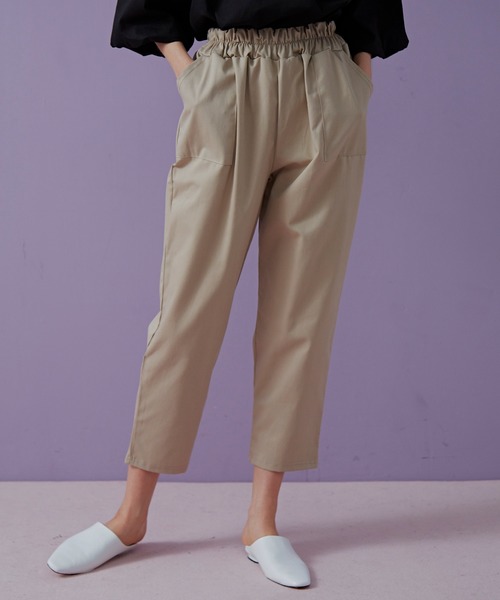 Libra Cue（リブラ キュー）の「Libra リラックスパンツ（チノパンツ・レディース・ブラック/ベージュ/カーキ・FREE）」の15枚目の写真