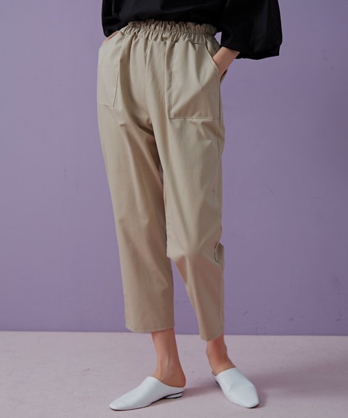 Libra Cue（リブラ キュー）の「Libra リラックスパンツ（チノパンツ・レディース・ブラック/ベージュ/カーキ・FREE）」の16枚目の写真