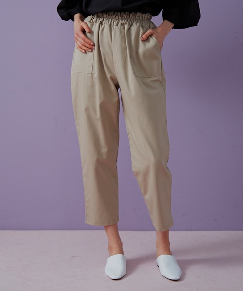 Libra Cue（リブラ キュー）の「Libra リラックスパンツ（チノパンツ・レディース・ブラック/ベージュ/カーキ・FREE）」の17枚目の写真