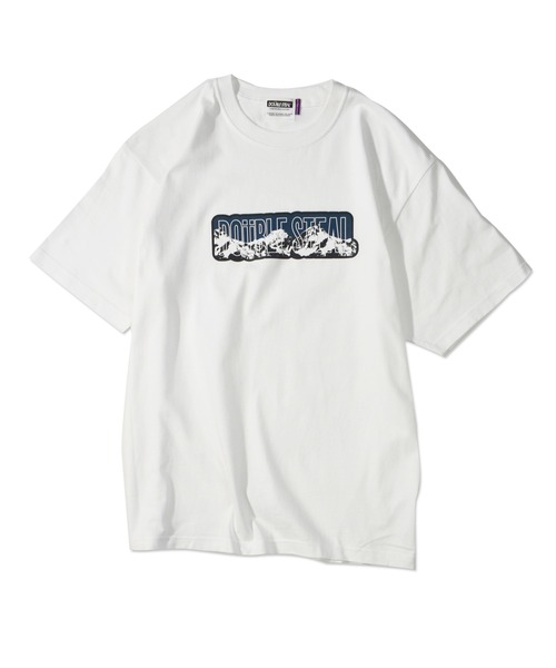 DOUBLE STEAL(ダブルスティール)の「Mountain Heavy Tシャツ(Tシャツ/カットソー・メンズ・アーミー/ホワイト×グリーン/ホワイト×パープル/ブラック×グリーン/ブラック×パープル・X-LARGE/MEDIUM/LARGE/XX-LARGE)」の2枚目の写真