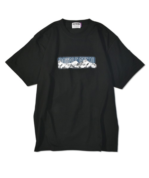 DOUBLE STEAL(ダブルスティール)の「Mountain Heavy Tシャツ(Tシャツ/カットソー・メンズ・アーミー/ホワイト×グリーン/ホワイト×パープル/ブラック×グリーン/ブラック×パープル・X-LARGE/MEDIUM/LARGE/XX-LARGE)」の4枚目の写真