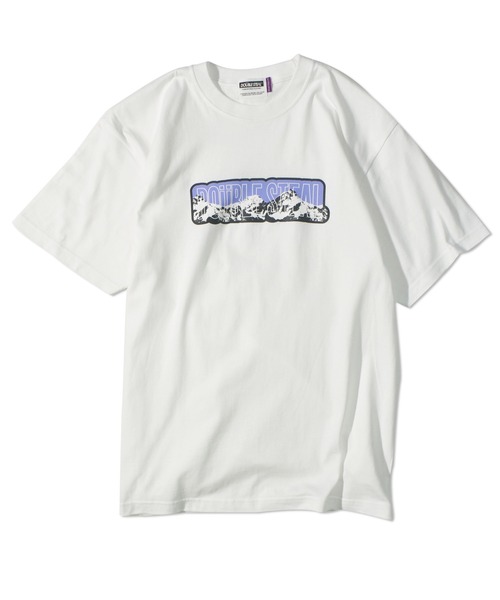 DOUBLE STEAL(ダブルスティール)の「Mountain Heavy Tシャツ(Tシャツ/カットソー・メンズ・アーミー/ホワイト×グリーン/ホワイト×パープル/ブラック×グリーン/ブラック×パープル・X-LARGE/MEDIUM/LARGE/XX-LARGE)」の14枚目の写真