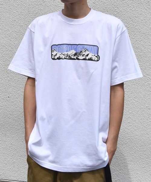 DOUBLE STEAL(ダブルスティール)の「Mountain Heavy Tシャツ(Tシャツ/カットソー・メンズ・アーミー/ホワイト×グリーン/ホワイト×パープル/ブラック×グリーン/ブラック×パープル・X-LARGE/MEDIUM/LARGE/XX-LARGE)」の8枚目の写真