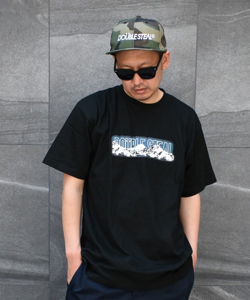 DOUBLE STEAL(ダブルスティール)の「Mountain Heavy Tシャツ(Tシャツ/カットソー・メンズ・アーミー/ホワイト×グリーン/ホワイト×パープル/ブラック×グリーン/ブラック×パープル・X-LARGE/MEDIUM/LARGE/XX-LARGE)」の18枚目の写真