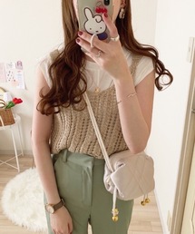 Mysa&Liina | テープヤーンビスチェTシャツSET(Tシャツ/カットソー)