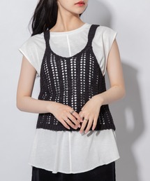 Mysa&Liina | テープヤーンビスチェTシャツSET(Tシャツ/カットソー)