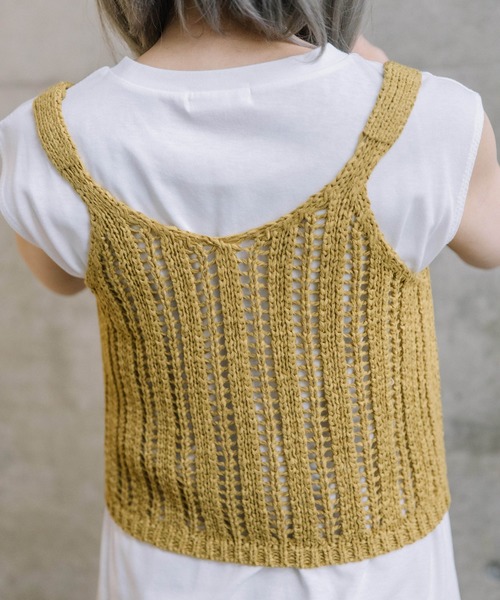 Mysa&Liina（ミーサリーナ）の「テープヤーンビスチェTシャツSET（Tシャツ/カットソー・レディース・ブラック/ベージュ/イエロー・M）」の6枚目の写真