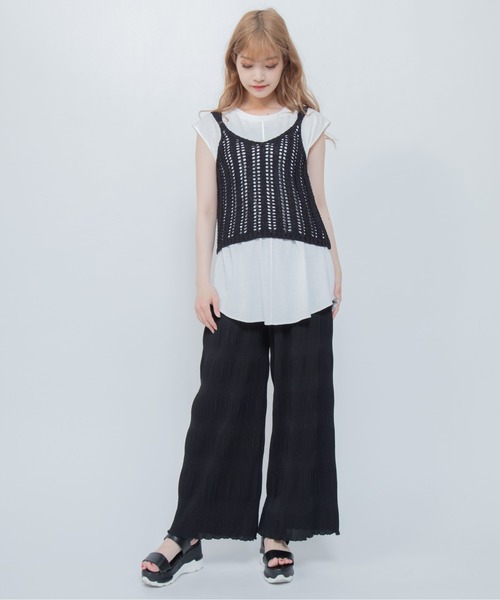 Mysa&Liina（ミーサリーナ）の「テープヤーンビスチェTシャツSET（Tシャツ/カットソー・レディース・ブラック/ベージュ/イエロー・M）」の17枚目の写真