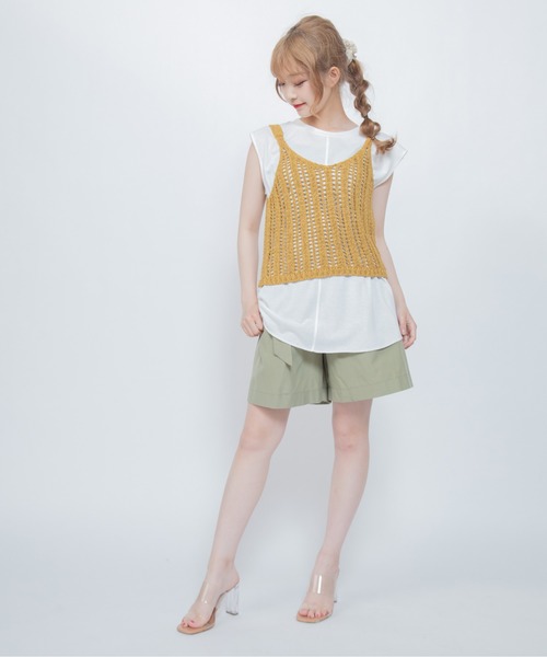 Mysa&Liina（ミーサリーナ）の「テープヤーンビスチェTシャツSET（Tシャツ/カットソー・レディース・ブラック/ベージュ/イエロー・M）」の21枚目の写真