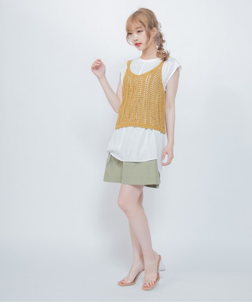 Mysa&Liina（ミーサリーナ）の「テープヤーンビスチェTシャツSET（Tシャツ/カットソー・レディース・ブラック/ベージュ/イエロー・M）」の22枚目の写真