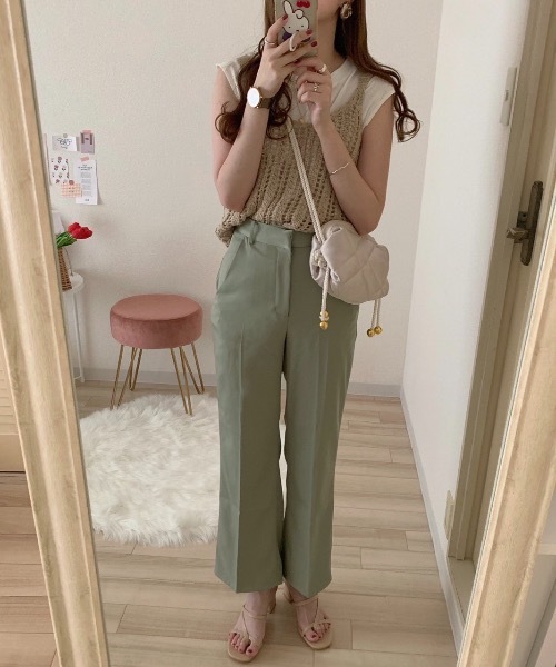 Mysa&Liina（ミーサリーナ）の「テープヤーンビスチェTシャツSET（Tシャツ/カットソー・レディース・ブラック/ベージュ/イエロー・M）」の7枚目の写真