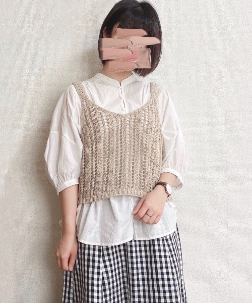 Mysa&Liina（ミーサリーナ）の「テープヤーンビスチェTシャツSET（Tシャツ/カットソー・レディース・ブラック/ベージュ/イエロー・M）」の11枚目の写真