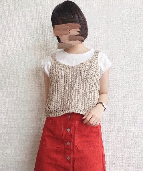 Mysa&Liina（ミーサリーナ）の「テープヤーンビスチェTシャツSET（Tシャツ/カットソー・レディース・ブラック/ベージュ/イエロー・M）」の12枚目の写真