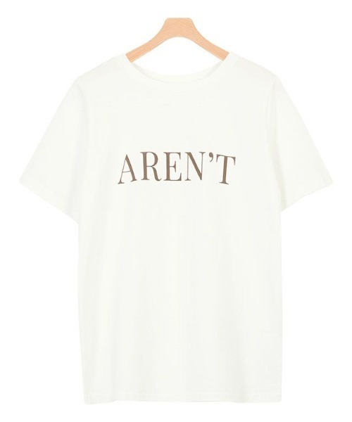 Pierrot(ピエロ)の「AREN`TロゴTシャツ(Tシャツ/カットソー・レディース・オフホワイト/ホワイト×レッド/ベージュ/チャコールグレー/ホワイト系その他/ホワイト系その他2/ホワイト系その他4/ホワイト系その他3・M/L)」の7枚目の写真