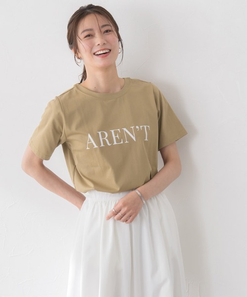 Pierrot(ピエロ)の「AREN`TロゴTシャツ(Tシャツ/カットソー・レディース・オフホワイト/ホワイト×レッド/ベージュ/チャコールグレー/ホワイト系その他/ホワイト系その他2/ホワイト系その他4/ホワイト系その他3・M/L)」の16枚目の写真