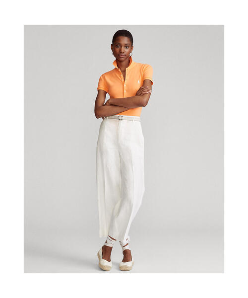 POLO RALPH LAUREN(ポロ ラルフ ローレン)の「スリム フィット ストレッチ ポロシャツ(ポロシャツ・レディース・オレンジ・SMALL/X-SMALL/X-LARGE/LARGE/MEDIUM)」の3枚目の写真