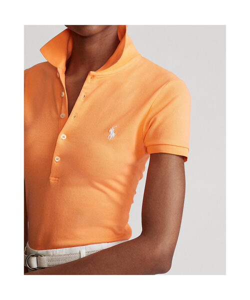 POLO RALPH LAUREN(ポロ ラルフ ローレン)の「スリム フィット ストレッチ ポロシャツ(ポロシャツ・レディース・オレンジ・SMALL/X-SMALL/X-LARGE/LARGE/MEDIUM)」の5枚目の写真