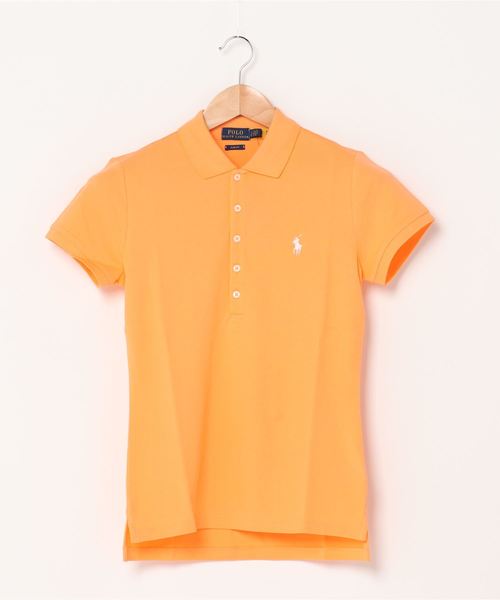 POLO RALPH LAUREN(ポロ ラルフ ローレン)の「スリム フィット ストレッチ ポロシャツ(ポロシャツ・レディース・オレンジ・SMALL/X-SMALL/X-LARGE/LARGE/MEDIUM)」の2枚目の写真