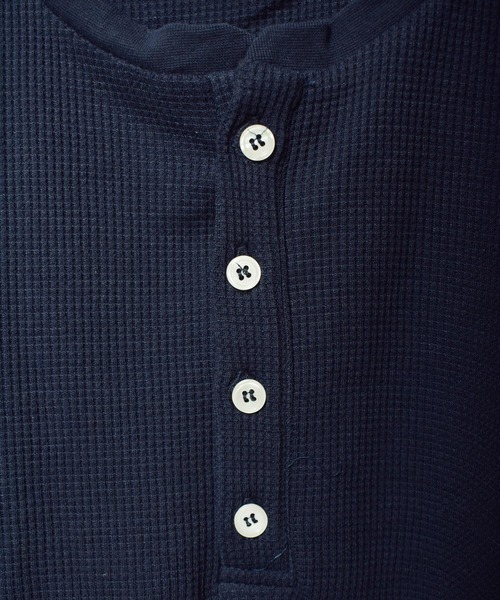 B.I.D.(ビーアイディー)の「サーマル半袖ヘンリーネックTシャツ(Tシャツ/カットソー・レディース・ホワイト/ネイビー/グレー/カーキ/サックスブルー/ピンク/ブラック・MEDIUM/LARGE/X-LARGE)」の11枚目の写真