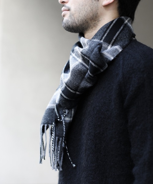 LOUNGE LIZARD（ラウンジリザード）の「MADE IN ITALY CHECK柄マフラー 