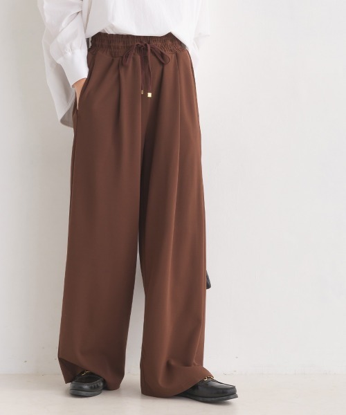 OMNES Another Edition（オムネス アナザーエディション）の「ウエストギャザー イージーワイドパンツ（その他パンツ・レディース・ブラック/ベージュ/ブラウン/マスタード/ホワイト系その他・FREE）」の6枚目の写真