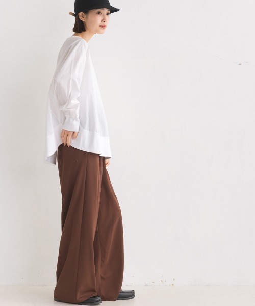 OMNES Another Edition（オムネス アナザーエディション）の「ウエストギャザー イージーワイドパンツ（その他パンツ・レディース・ブラック/ベージュ/ブラウン/マスタード/ホワイト系その他・FREE）」の10枚目の写真