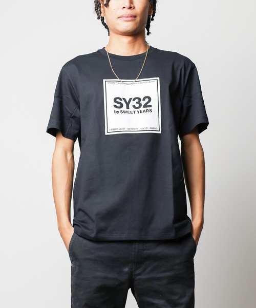 セール】【SY32 by SWEET YEARS】SQUARE LOGO T（Tシャツ