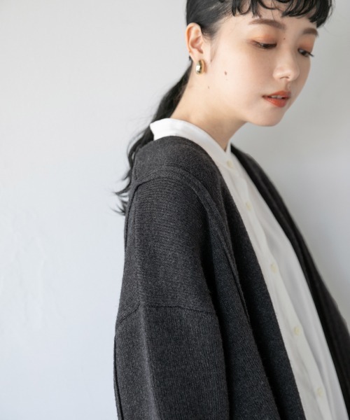 LOWRYS FARM（ローリーズファーム）の「５Ｇニットジャケットカーデ　897837（カーディガン/ボレロ・レディース・チャコールグレー/ベージュ/グリーン・FREE）」の5枚目の写真