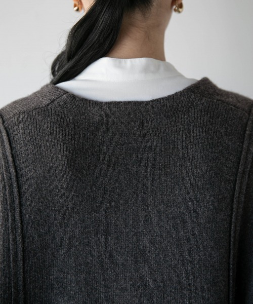 LOWRYS FARM（ローリーズファーム）の「５Ｇニットジャケットカーデ　897837（カーディガン/ボレロ・レディース・チャコールグレー/ベージュ/グリーン・FREE）」の9枚目の写真