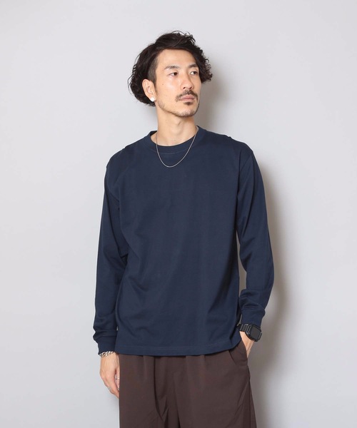 HANES(ヘインズ)の「【HANES/ヘインズ】【2枚セット】BEEFY ビーフィー ロングスリーブTシャツ 2枚組 ロンT ヘビーウェイト 厚手で透けない 1枚着・インナー兼用 ユニセックス(Tシャツ/カットソー・メンズ・ホワイト/グレー/ブラック/ネイビー/チャコールグレー・SMALL/MEDIUM/LARGE/X-LARGE/X-SMALL)」の5枚目の写真