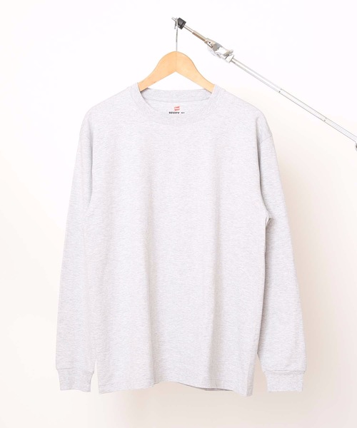 HANES(ヘインズ)の「【HANES/ヘインズ】【2枚セット】BEEFY ビーフィー ロングスリーブTシャツ 2枚組 ロンT ヘビーウェイト 厚手で透けない 1枚着・インナー兼用 ユニセックス(Tシャツ/カットソー・メンズ・ホワイト/グレー/ブラック/ネイビー/チャコールグレー・SMALL/MEDIUM/LARGE/X-LARGE/X-SMALL)」の16枚目の写真