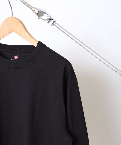 HANES(ヘインズ)の「【HANES/ヘインズ】【2枚セット】BEEFY ビーフィー ロングスリーブTシャツ 2枚組 ロンT ヘビーウェイト 厚手で透けない 1枚着・インナー兼用 ユニセックス(Tシャツ/カットソー・メンズ・ホワイト/グレー/ブラック/ネイビー/チャコールグレー・SMALL/MEDIUM/LARGE/X-LARGE/X-SMALL)」の20枚目の写真