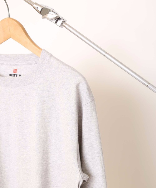 HANES(ヘインズ)の「【HANES/ヘインズ】【2枚セット】BEEFY ビーフィー ロングスリーブTシャツ 2枚組 ロンT ヘビーウェイト 厚手で透けない 1枚着・インナー兼用 ユニセックス(Tシャツ/カットソー・メンズ・ホワイト/グレー/ブラック/ネイビー/チャコールグレー・SMALL/MEDIUM/LARGE/X-LARGE/X-SMALL)」の21枚目の写真