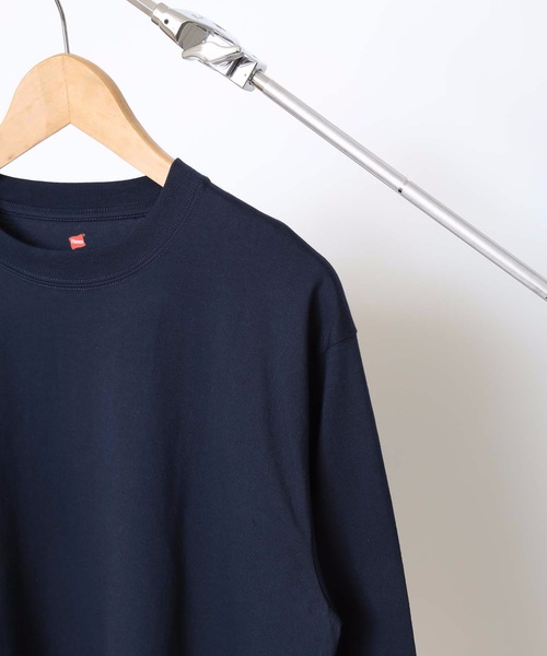 HANES(ヘインズ)の「【HANES/ヘインズ】【2枚セット】BEEFY ビーフィー ロングスリーブTシャツ 2枚組 ロンT ヘビーウェイト 厚手で透けない 1枚着・インナー兼用 ユニセックス(Tシャツ/カットソー・メンズ・ホワイト/グレー/ブラック/ネイビー/チャコールグレー・SMALL/MEDIUM/LARGE/X-LARGE/X-SMALL)」の22枚目の写真