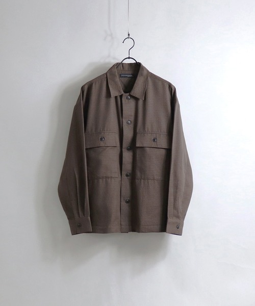 Confirm(コンファーム)の「Confirm / コンファーム TR CPOビッグチェックシャツジャケット(シャツ/ブラウス・メンズ・ベージュ/ブラウン/グレー・M/L)」の10枚目の写真