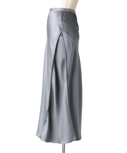 Drawer（ドゥロワー）の「Drawer サテンサイド切り替えフレアスカート  