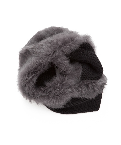 BEAUTY&YOUTH UNITED ARROWS（ビューティーアンドユースユナイテッドアローズ）の「BYTF∵ニット×ラビットファースヌード（ストール/ショール・レディース・ブラック/ナチュラル・ﾌﾘ-）」の3枚目の写真