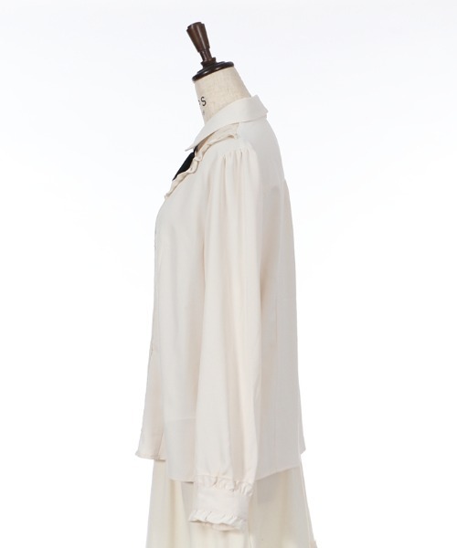 axes femme(アクシーズファム)の「ヨークレースブラウス(シャツ/ブラウス・レディース・ブラック/ベージュ/キナリ・MEDIUM/LARGE)」の5枚目の写真