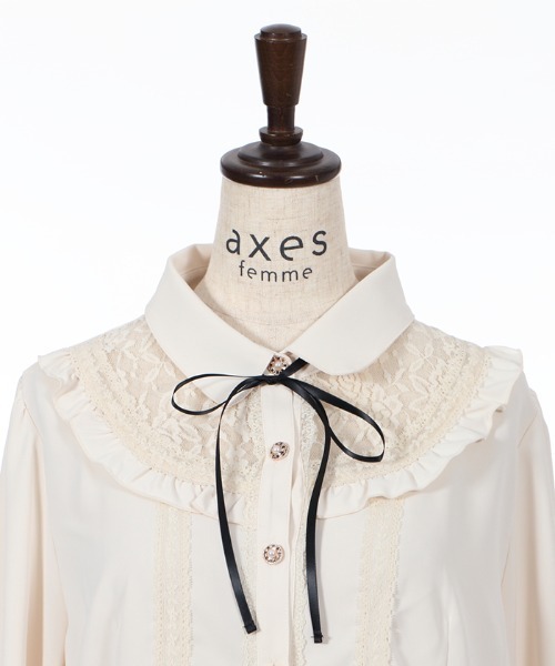 axes femme（アクシーズファム）の「ヨークレースブラウス